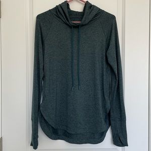 Athleta Uptempo Dark Green Soft Hoodie Pullover Size Extra Small